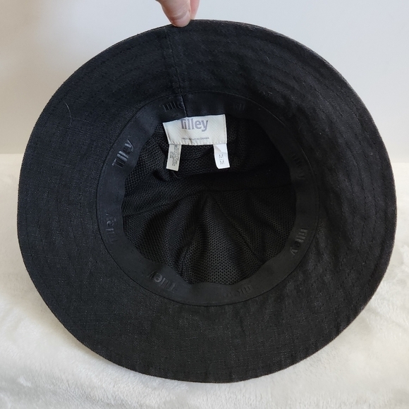 TILLEY Black Hemp Bucket Hat Size Medium - Picture 7 of 12
